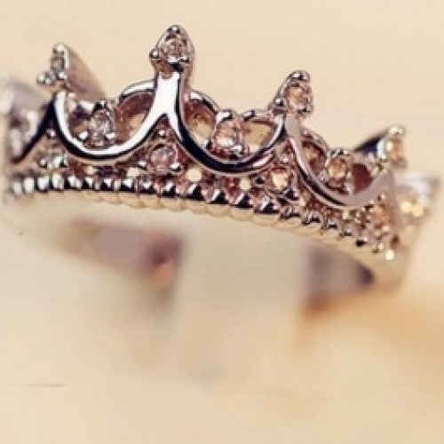 Crown Ring - Temperament Woodwork Anillos Tail Silver Rings, The Queen's Temperament Woodwork Anillos Tail Silver